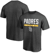 Load image into Gallery viewer, San Diego Padres Win Stripe T-Shirt - Charcoal MLB Guys Tee
