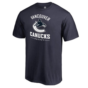 Vancouver Canucks Team Lockup T-Shirt - Navy NHL Guys Tee