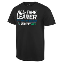 Load image into Gallery viewer, Kevin Garnett Minnesota Timberwolves Defensive Rebounds All-Time Leader T-Shirt - Black NBA Guys Tee
