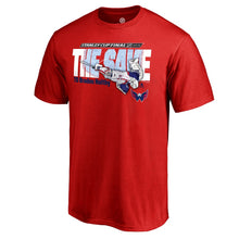 Load image into Gallery viewer, Braden Holtby Washington Capitals 2018 Stanley Cup Finals The Save T-Shirt - Red NHL Guys Tee
