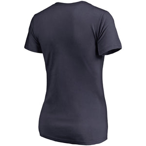 Cleveland Indians Women's Team Wordmark V-Neck T-Shirt - Navy MLB Ladies V-Neck