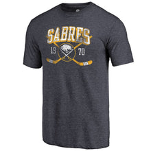 Load image into Gallery viewer, Buffalo Sabres Vintage Collection Line Shift Tri-Blend T-Shirt - Navy NHL Guys Tee
