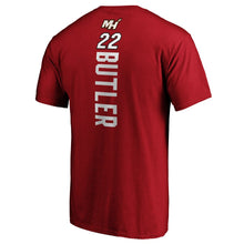 Load image into Gallery viewer, Jimmy Butler Miami Heat Playmaker Name &amp; Number Team T-Shirt - Red NBA Guys Tee
