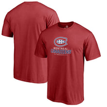 Load image into Gallery viewer, Montreal Canadiens Team Lockup T-Shirt - Red - NHL Guys Tee
