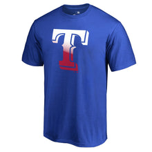 Load image into Gallery viewer, Texas Rangers Gradient Logo T-Shirt - Royal MLB Guys Tee
