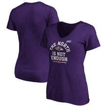 Load image into Gallery viewer, Baltimore Ravens Nfl Pro Line By Women&#39;s 2019 Afc North Division Champions Cover Two V-Neck T-Shirt - Purple NFL LADIES V-Neck
