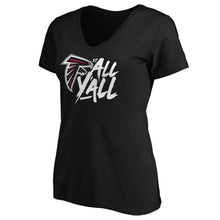 Load image into Gallery viewer, Atlanta Falcons Nfl Pro Line By Women&#39;s Falcons Vs. All Y&#39;all V-Neck T-Shirt - Black NFL LADIES V-Neck
