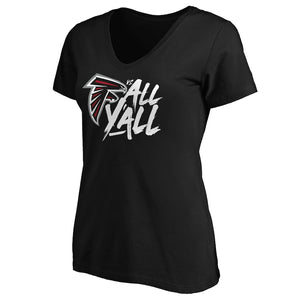 Atlanta Falcons Nfl Pro Line By Women's Falcons Vs. All Y'all V-Neck T-Shirt - Black NFL LADIES V-Neck