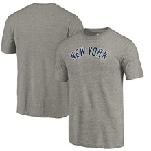 Load image into Gallery viewer, New York Yankees Team Wordmark Tri-Blend T-Shirt - Gray MLB Guys Tee
