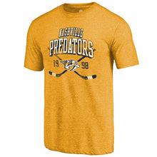 Load image into Gallery viewer, Nashville Predators Line Shift Tri-Blend T-Shirt - Gold NHL Guys Tee
