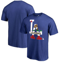 Load image into Gallery viewer, Los Angeles Dodgers California Flag Hometown T-Shirt - Royal MLB Guys Tee
