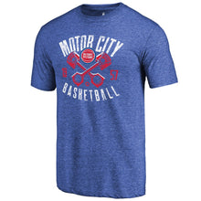 Load image into Gallery viewer, Detroit Pistons Motor City Pistons Hometown Collection Tri-Blend T-Shirt - Royal NBA Guys Tee
