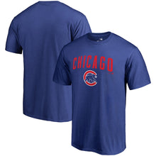 Load image into Gallery viewer, Chicago Cubs Team Lockup T-Shirt - Royal MLB Guys Tee
