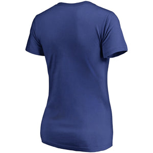 Chicago Cubs Women's Plus Size Team Wordmark V-Neck T-Shirt - Royal MLB Ladies V-Neck