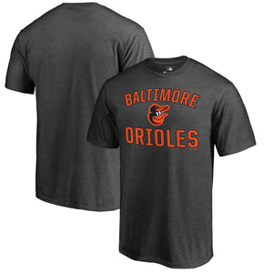 Baltimore Orioles Core Basics Victory Arch T-Shirt - Heathered Gray MLB Guys Tee