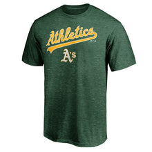 Load image into Gallery viewer, Oakland Athletics Majestic Basic T-Shirt - Heathered Green MLB Guys Tee
