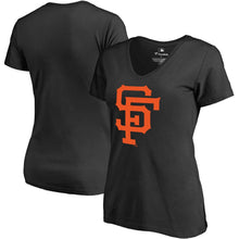 Load image into Gallery viewer, San Francisco Giants Women&#39;s Plus Size Cooperstown Collection Forbes V-Neck T-Shirt - Black MLB Ladies V-Neck
