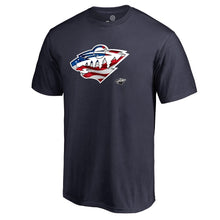 Load image into Gallery viewer, Minnesota Wild Banner Wave T-Shirt - Navy NHL Guys Tee
