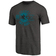 Load image into Gallery viewer, San Jose Sharks Personalized Insignia Tri-Blend T-Shirt - Black NHL Guys Tee
