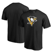 Load image into Gallery viewer, Pittsburgh Penguins Splatter Logo T-Shirt - Black NHL Guys Tee

