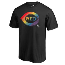 Load image into Gallery viewer, Cincinnati Reds Pride T-Shirt - Black MLB Guys Tee
