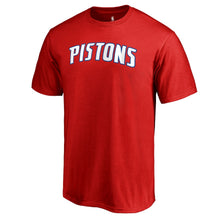 Load image into Gallery viewer, Detroit Pistons Primary Wordmark T-Shirt - Red NBA Guys Tee
