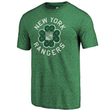 Load image into Gallery viewer, New York Rangers St. Patrick's Day Luck Tradition Tri-Blend T-Shirt - Heathered Green NHL Guys Tee
