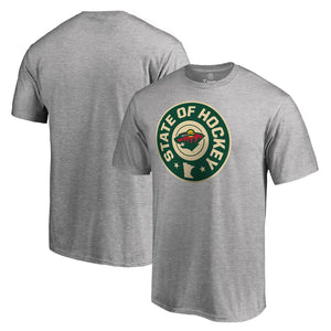 Minnesota Wild Hometown Collection Hockey State T-Shirt - Ash NHL Guys Tee