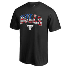 Load image into Gallery viewer, Chicago Bulls Banner Wave T-Shirt - Black NBA Guys Tee
