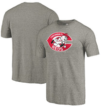 Load image into Gallery viewer, Cincinnati Reds Cooperstown Collection Forbes Tri-Blend T-Shirt - Ash MLB Guys Tee
