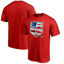 Load image into Gallery viewer, Los Angeles Kings Banner Wave T-Shirt - Red NHL Guys Tee
