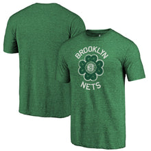 Load image into Gallery viewer, Brooklyn Nets St. Patrick's Day Luck Tradition Tri-Blend T-Shirt - Green NBA Guys Tee
