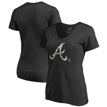 Load image into Gallery viewer, Atlanta Braves Women&#39;s Lovely V-Neck T-Shirt - Black MLB Ladies V-Neck
