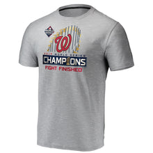 Load image into Gallery viewer, Washington Nationals 2019 World Series Champions Locker Room Space Dye T-Shirt - Gray MLB Guys Tee

