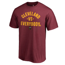 Load image into Gallery viewer, Cleveland Cavaliers Vs Everybody T-Shirt - Wine NBA Guys Tee
