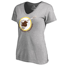 Load image into Gallery viewer, San Diego Padres Women&#39;s Cooperstown Collection Forbes T-Shirt - Ash MLB Ladies V-Neck
