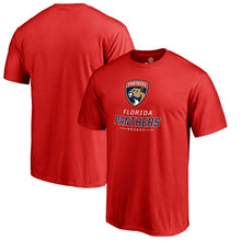 Load image into Gallery viewer, Florida Panthers Team Lockup T-Shirt - Red NHL Guys Tee
