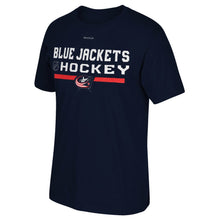 Load image into Gallery viewer, Columbus Blue Jackets Reebok Center Ice Authentic Locker Room T-Shirt - Navy NHL Guys Tee
