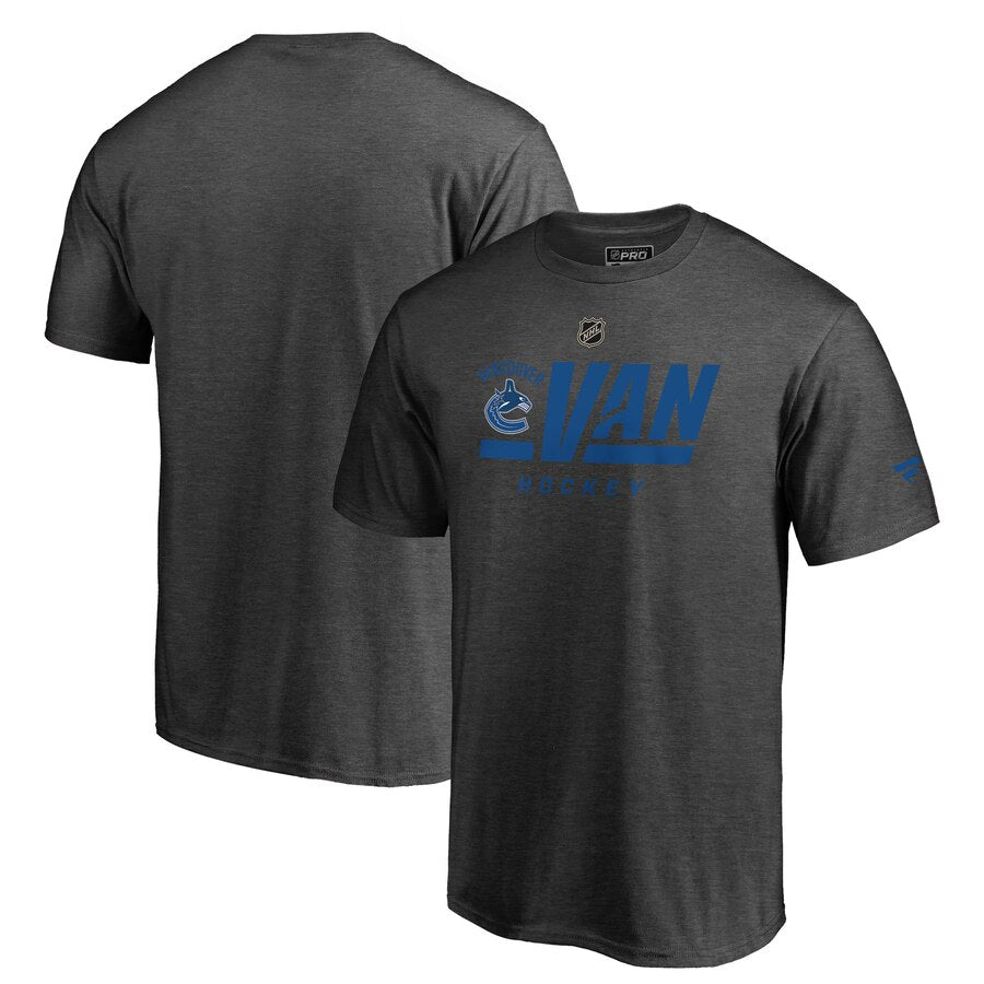 Vancouver Canucks Authentic Pro Tricode T-Shirt - Gray NHL Guys Tee