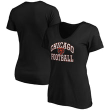Load image into Gallery viewer, Chicago Bears Majestic Women's Showtime Franchise Fit V-Neck T-Shirt - Black NFL LADIES V-Neck
