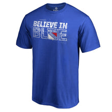 Load image into Gallery viewer, New York Rangers Hometown Collection Believe In Blue T-Shirt - Blue NHL Guys Tee
