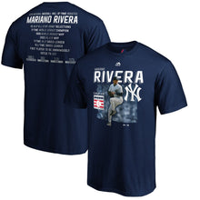 Load image into Gallery viewer, Mariano Rivera New York Yankees Majestic 2019 Hall Of Fame Stats T-Shirt - Navy MLB Guys Tee
