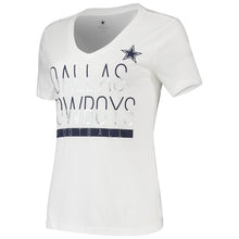 Load image into Gallery viewer, Dallas Cowboys Women's Potts V-Neck T-Shirt - White NFL LADIES V-Neck
