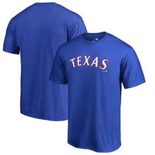 Load image into Gallery viewer, Texas Rangers Team Wordmark T-Shirt - Royal MLB Guys Tee
