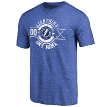 Load image into Gallery viewer, Tampa Bay Lightning Personalized Insignia Tri-Blend T-Shirt - Blue NHL Guys Tee
