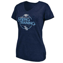 Load image into Gallery viewer, Tampa Bay Rays Women&#39;s 2020 Spring Training Round Trip Tri-Blend V-Neck T-Shirt - Navy MLB Ladies V-Neck
