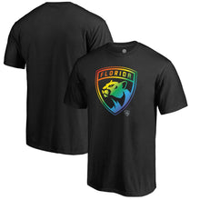 Load image into Gallery viewer, Florida Panthers Rainbow Pride T-Shirt - Black NHL Guys Tee
