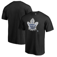 Load image into Gallery viewer, Toronto Maple Leafs Alternate Logo Midnight Mascot T-Shirt - Black NHL Guys Tee
