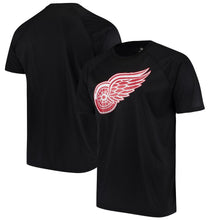 Load image into Gallery viewer, Detroit Red Wings Overtime Raglan T-Shirt - Black NHL Guys Tee
