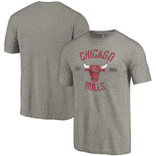 Load image into Gallery viewer, Chicago Bulls Team Heritage Tri-Blend T-Shirt - Gray NBA Guys Tee
